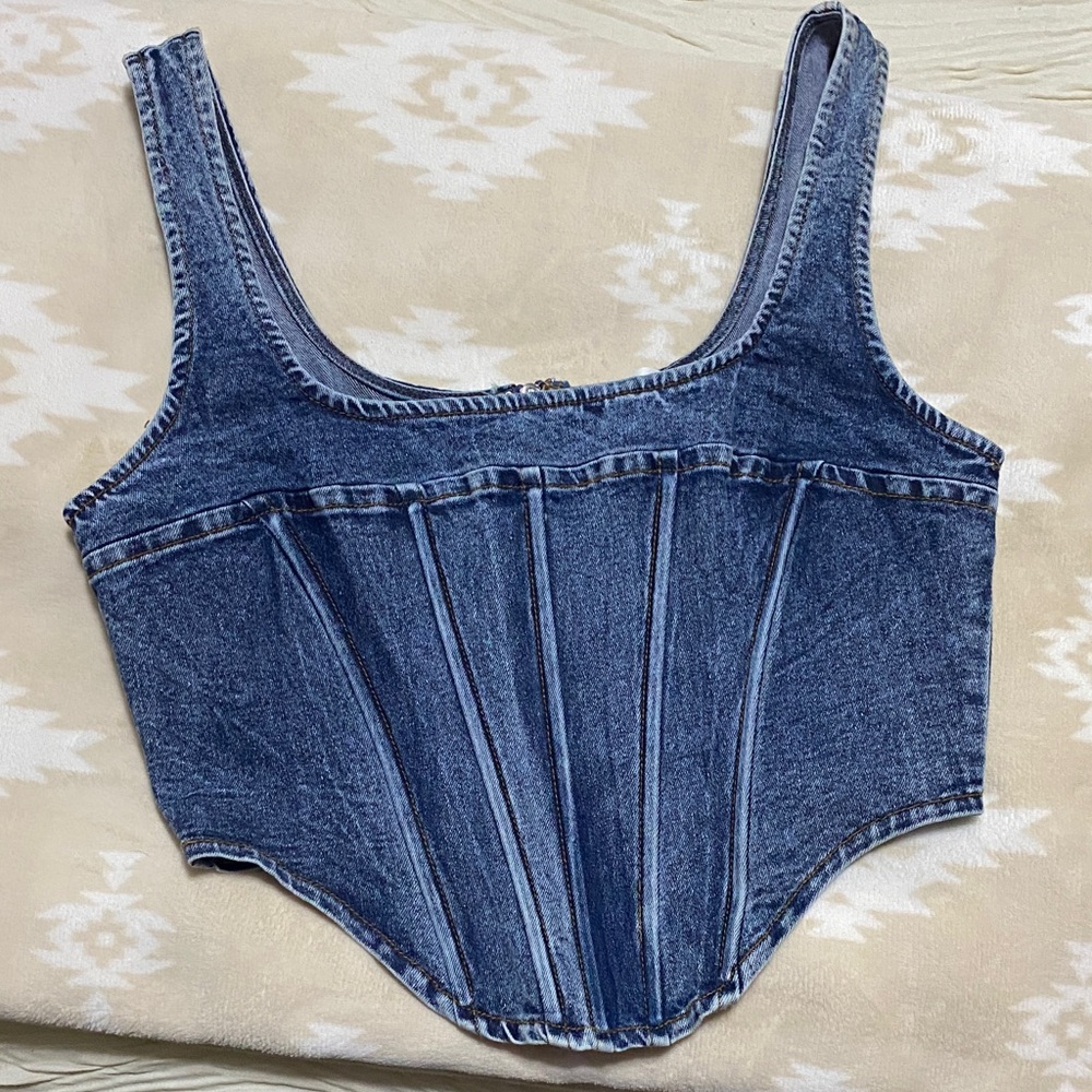 Better Be Blue Denim Crop Top